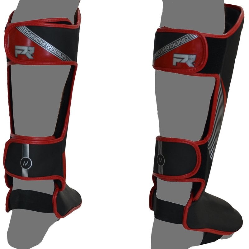 Punch Round Shinguards Experience Black Red - FIGHTWEAR SHOP EUROPE