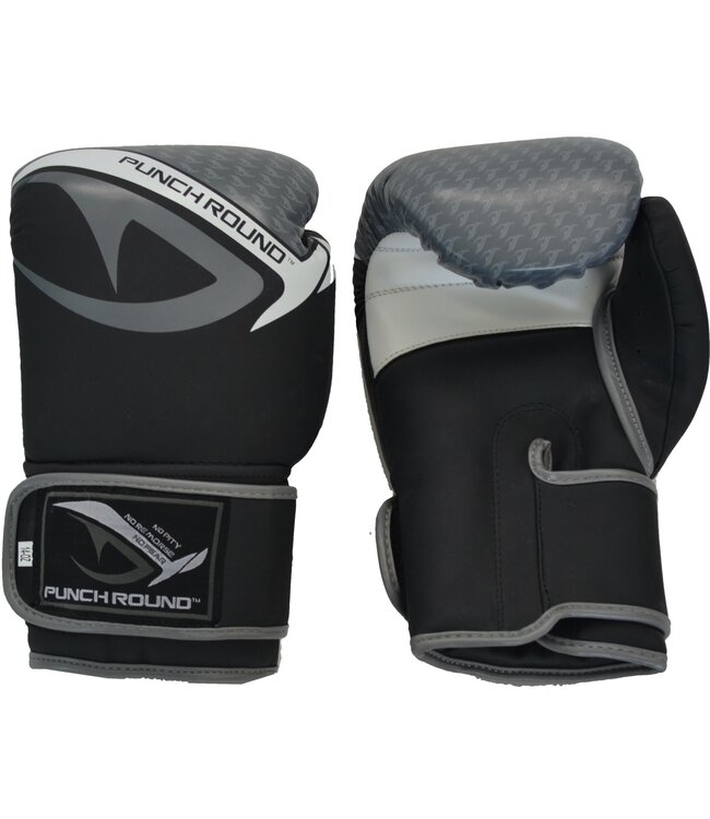 Punch Round No-Fear Boxhandschuhe Kinder Schwarz Grau