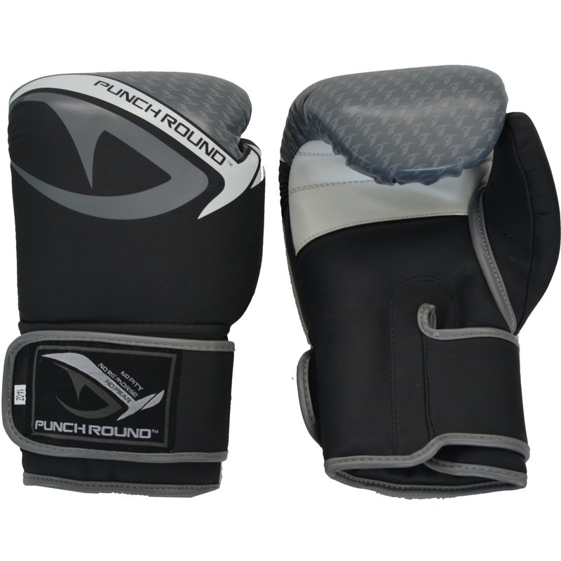 PunchR™  Punch Round No-Fear Boxing Gloves Kids Black Grey