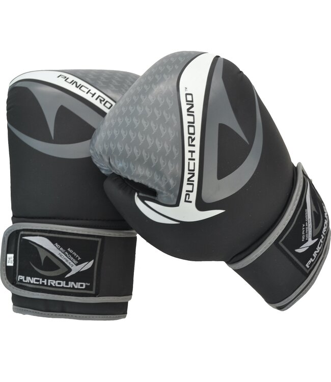 Punch Round No-Fear Boxhandschuhe Kinder Schwarz Grau
