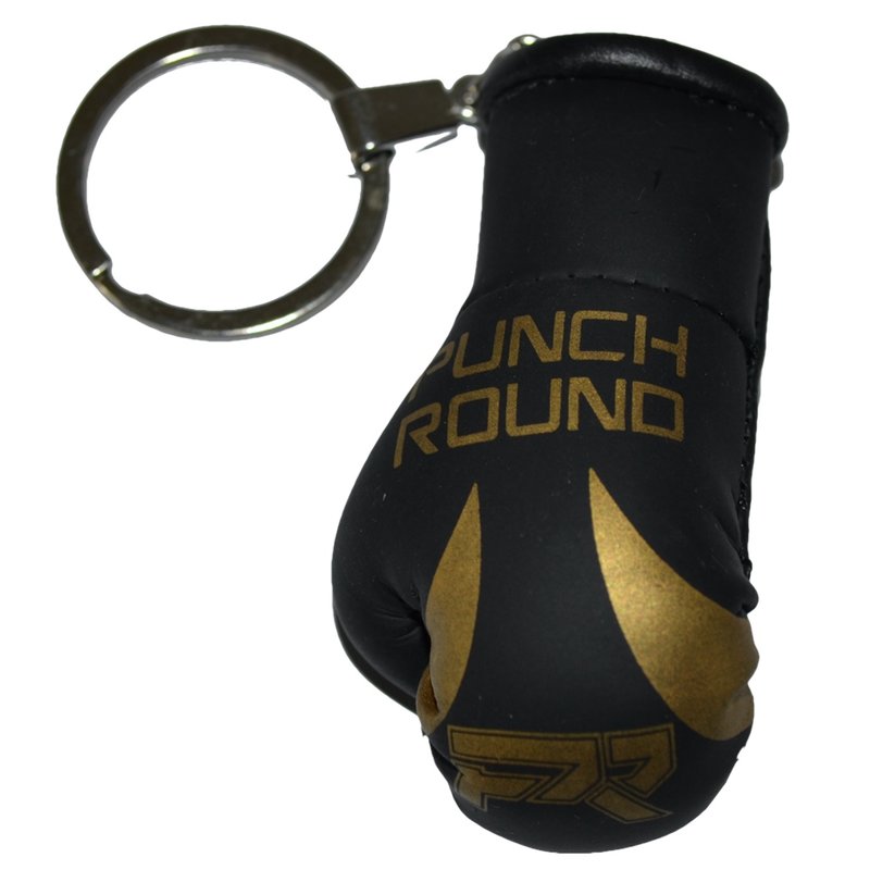 PunchR™  Punch Round Bokshandschoen Sleutelhanger Zwart Goud