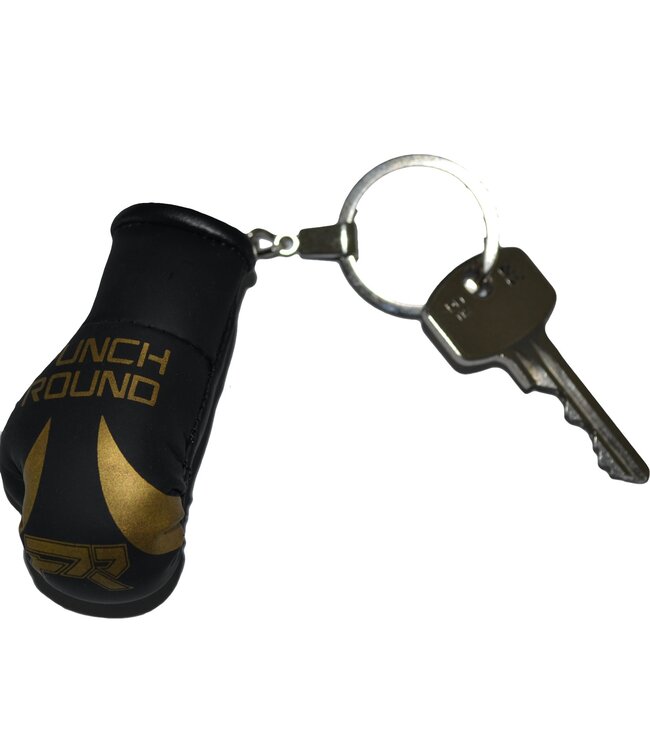 PunchR™  Punch Round Boxing Glove Keyring Black Gold