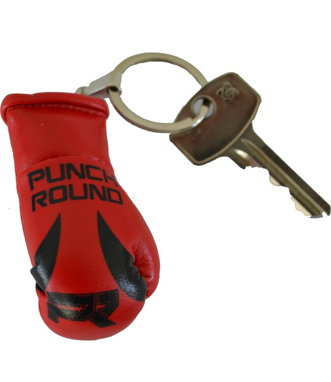 PunchR™  Punch Round Boxing Glove Keyring Red Black