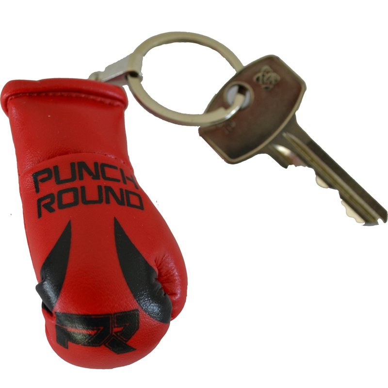 PunchR™  Punch Round Bokshandschoen Sleutelhanger Rood Zwart