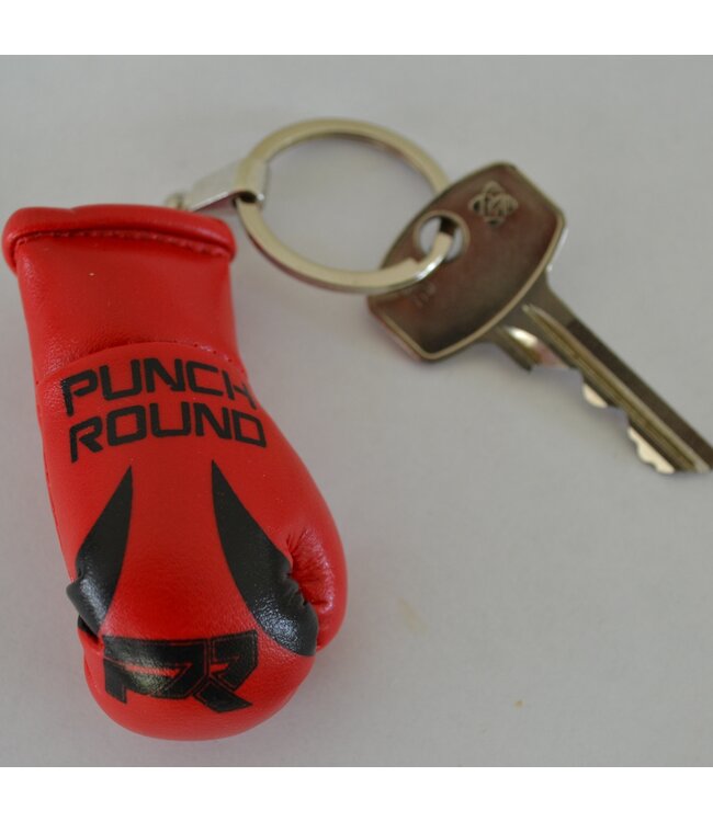 Punch Round Boxhandschuh Schlüsselring Rot Schwarz