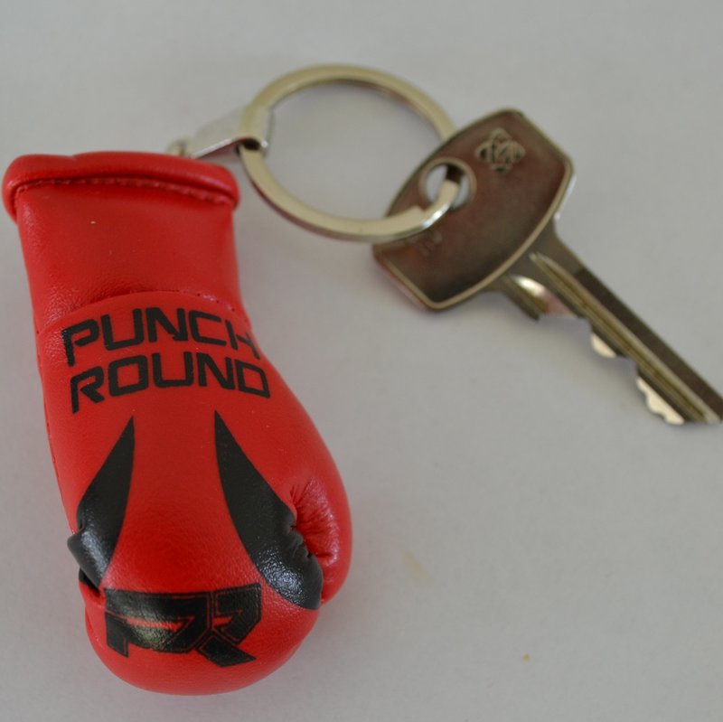 PunchR™  Punch Round Bokshandschoen Sleutelhanger Rood Zwart