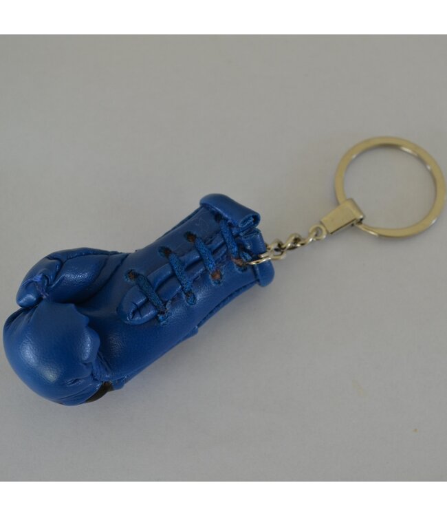 Punch Round Boxing Glove Keyring Blue Black