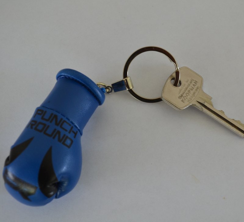 PunchR™  Punch Round Boxing Glove Keyring Blue Black