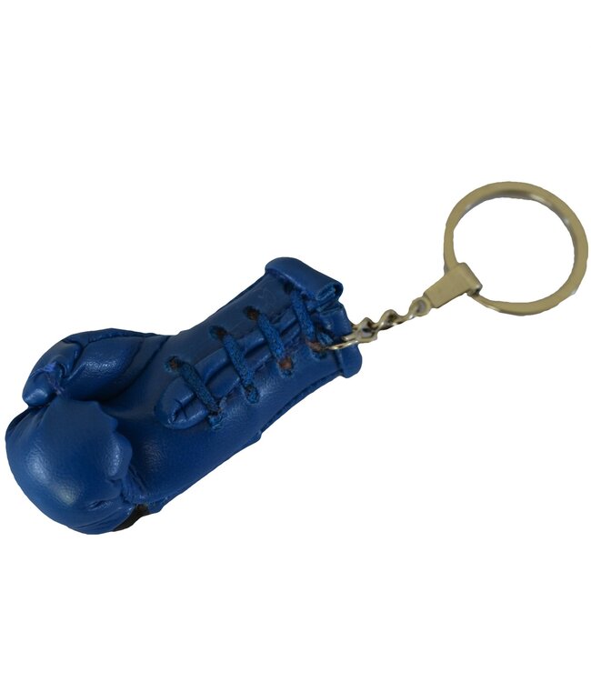 Punch Round Boxing Glove Keyring Blue Black