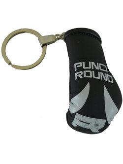 PunchR™  Punch Round Boxing Glove Keyring Black White