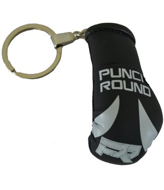 PunchR™  Punch Round Boxhandschuh Schlüsselring Schwarz Weiss
