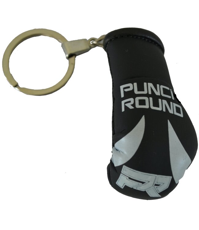 PunchR™  Punch Round Boxing Glove Keyring Black White