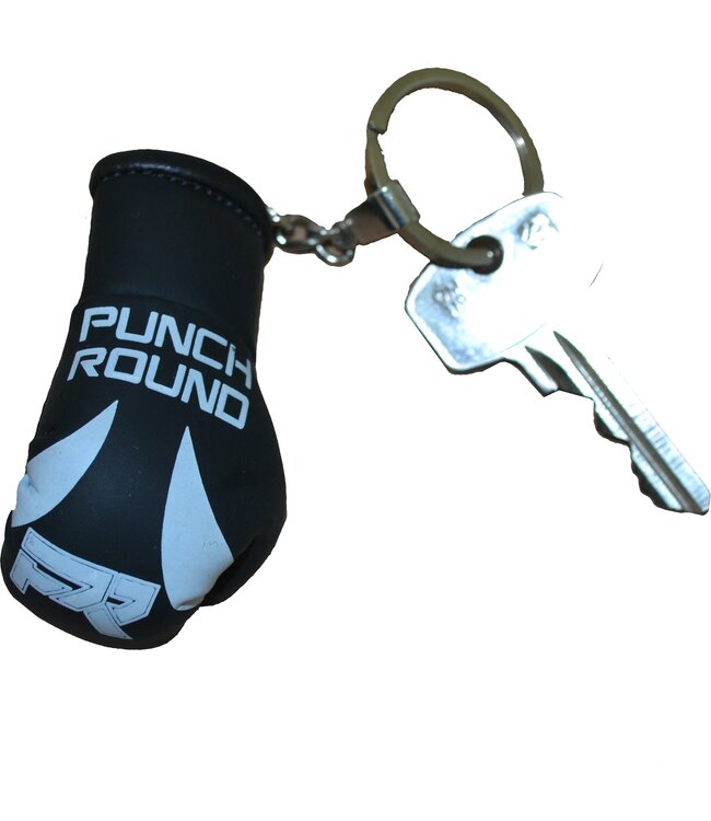 Punch Round Bokshandschoen Sleutelhanger Zwart Wit
