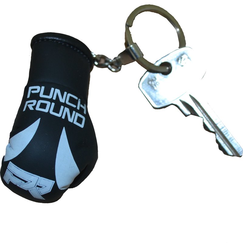 PunchR™  Punch Round Bokshandschoen Sleutelhanger Zwart Wit