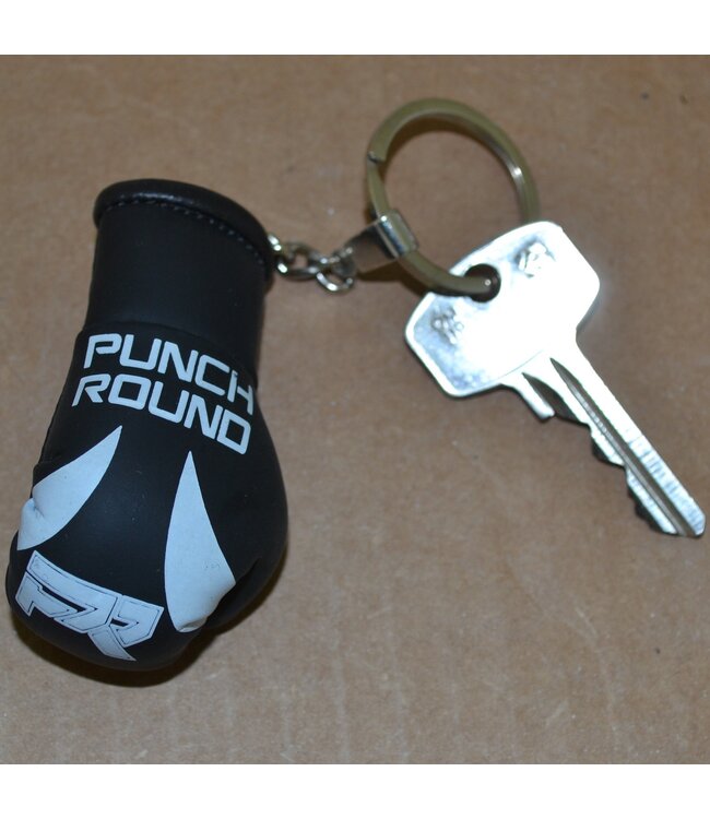PunchR™  Punch Round Boxing Glove Keyring Black White