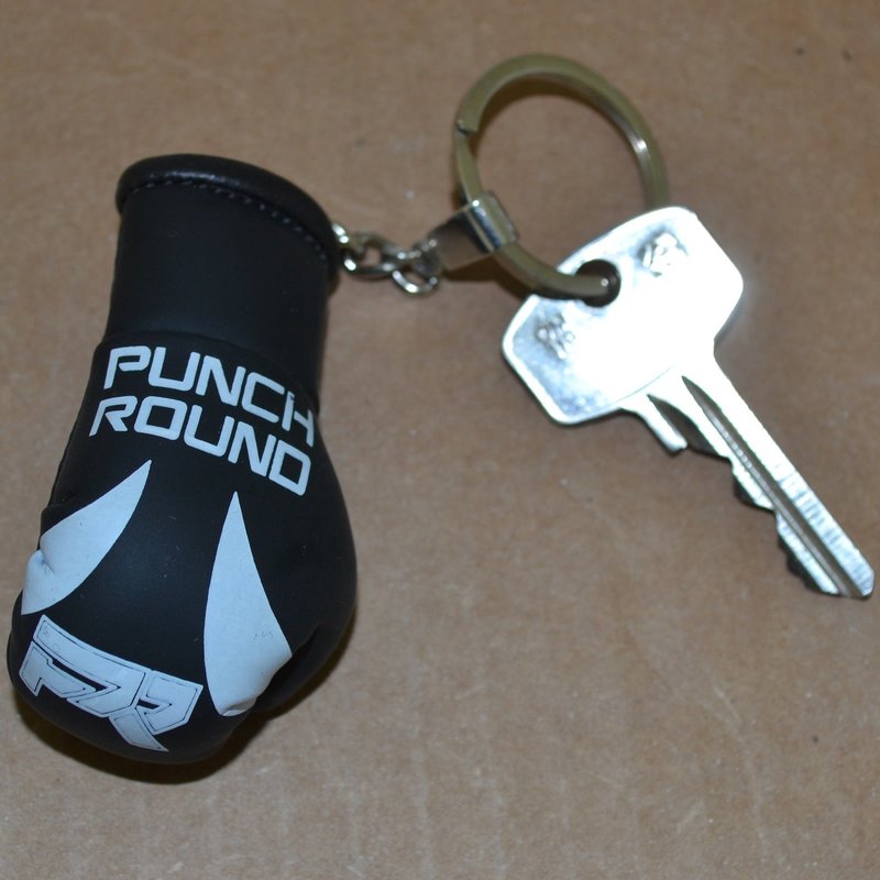 PunchR™  Punch Round Bokshandschoen Sleutelhanger Zwart Wit