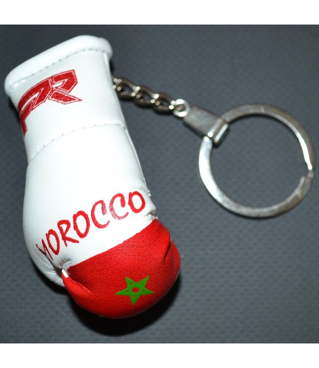 Punch Round Boxing Glove Keyring Flag Marocco
