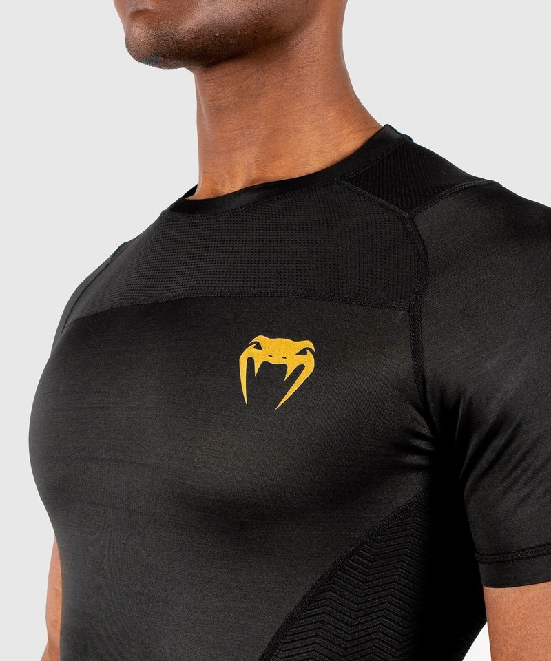 Venum Venum Rash Guard G-Fit K/A Kompressions Shirt Schwarz Gold