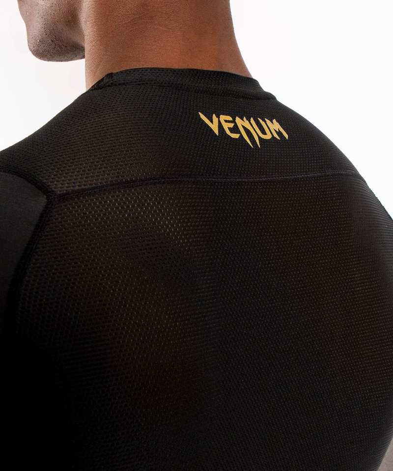 Venum Venum Rash Guard G-Fit K/A Kompressions Shirt Schwarz Gold