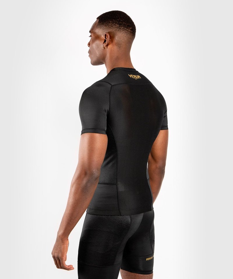 Venum Venum Rash Guard G-Fit K/A Kompressions Shirt Schwarz Gold