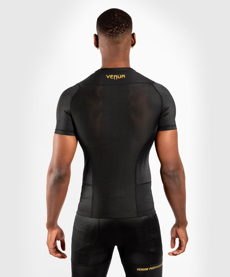 Venum Venum Rash Guard G-Fit K/A Kompressions Shirt Schwarz Gold