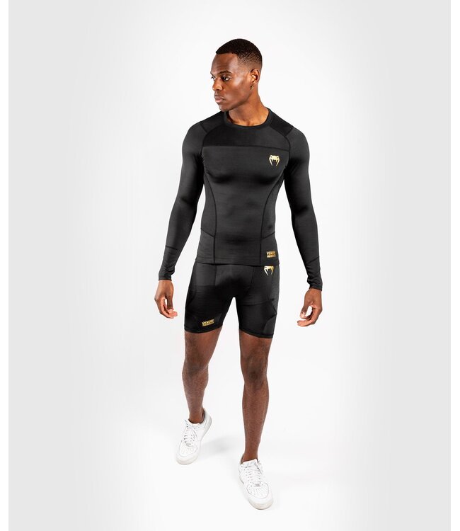 Venum Rashguard G-Fit Compression Shirt L/S Zwart Goud