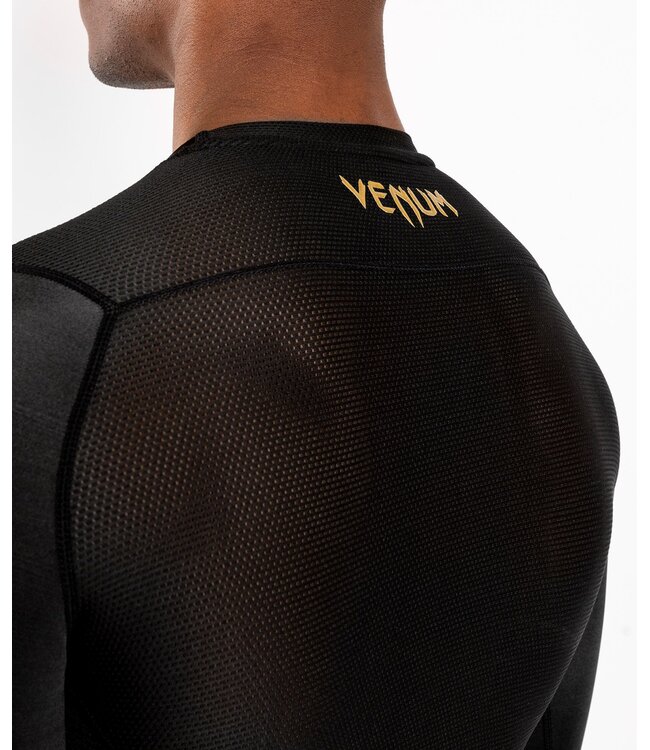 Venum Rashguard G-Fit Compression Shirt L/S Zwart Goud