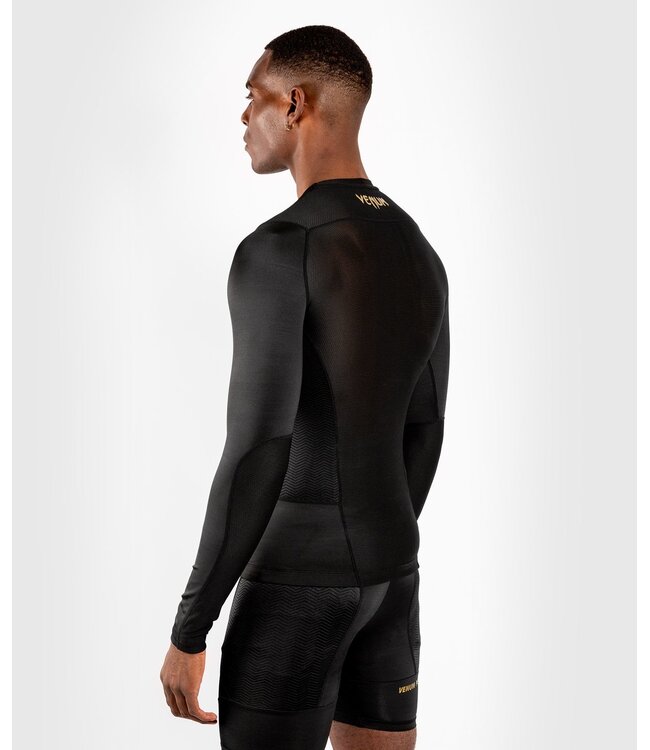 Venum Rashguard G-Fit Compression Shirt L/S Zwart Goud