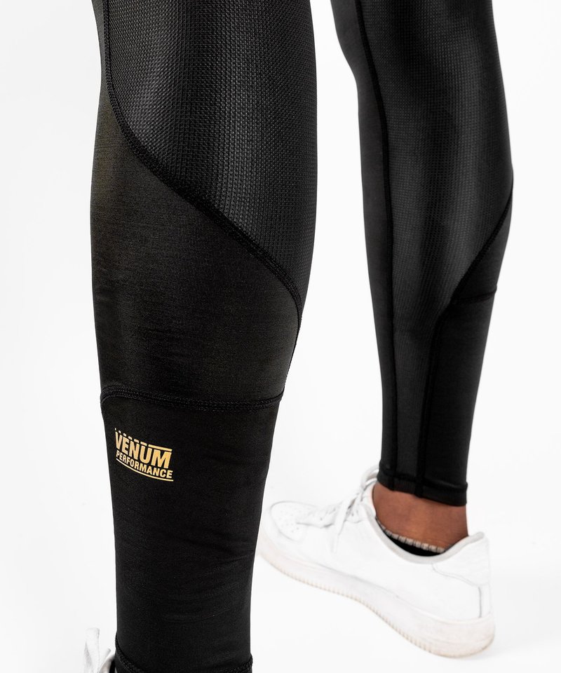 Venum Legging G-Fit Compression Pants Black Gold - FIGHTWEAR SHOP EUROPE