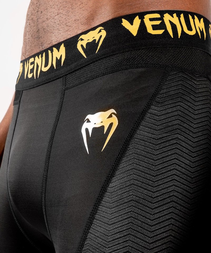 Venum Legging G-Fit Compression Pants Black Gold - FIGHTWEAR SHOP