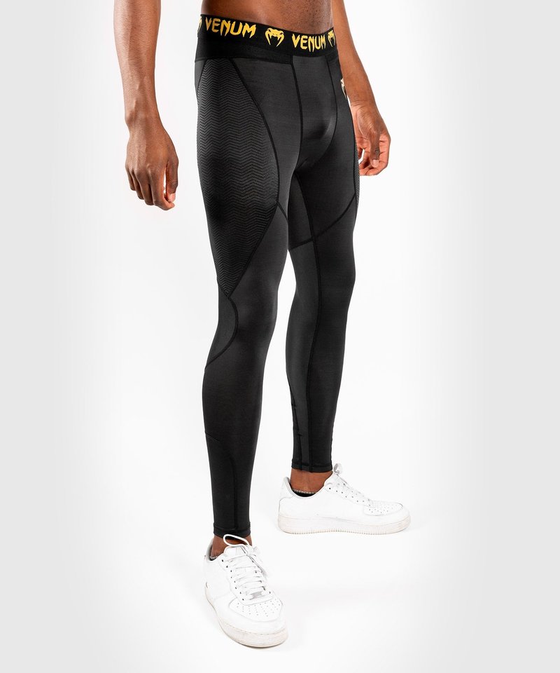 Venum Venum Legging G-Fit Kompressionshose Schwarz Gold