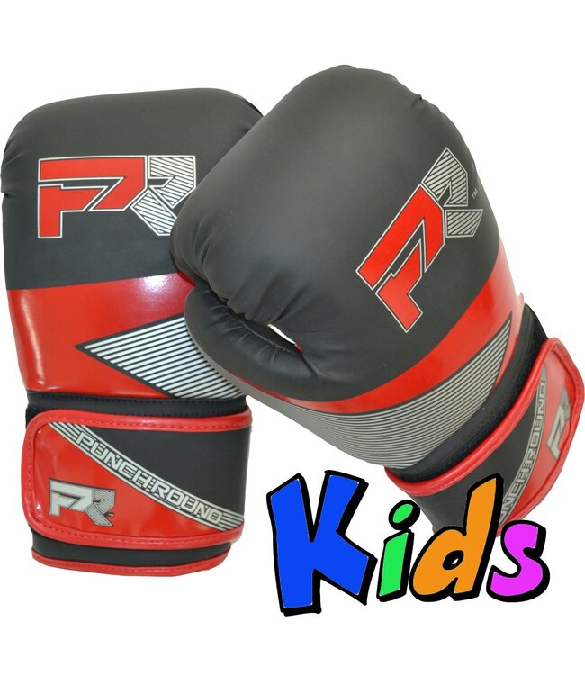 PunchR™  Punch Round Kids Bokshandschoenen Evoke Zwart Rood