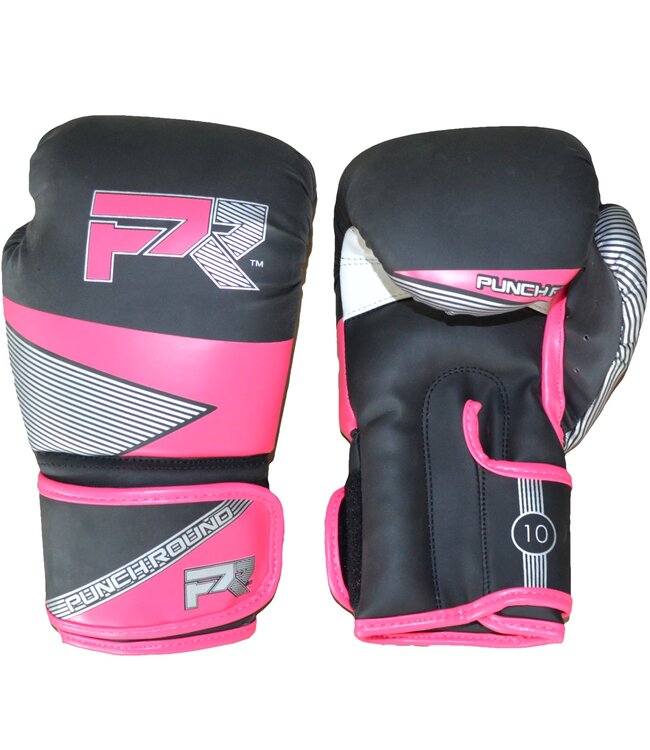 Punch Round Kids Bokshandschoenen Evoke Zwart Roze