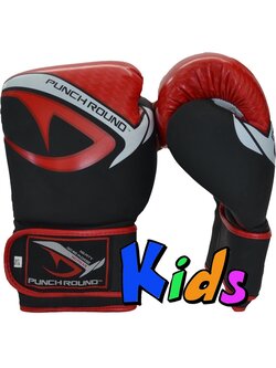 PunchR™  Punch Round No-Fear Boxhandschuhe Kinder Schwarz Rot