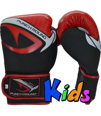 PunchR™  Punch Round No-Fear Boxhandschuhe Kinder Schwarz Rot