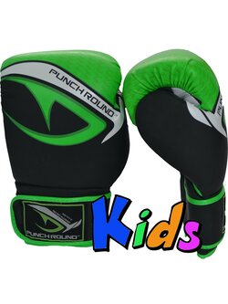 PunchR™  Punch Round No-Fear Boxing Gloves Kids Black Green