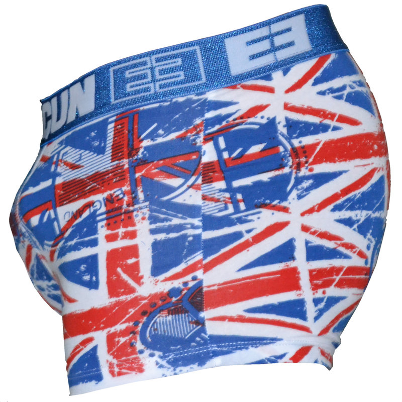 FreeGun Freegun Underwear Great Britain Flag White Men Boxershorts Cotton