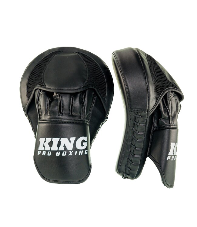 King Pro Boxing Hand Pads Focus Mitts Revo Black White