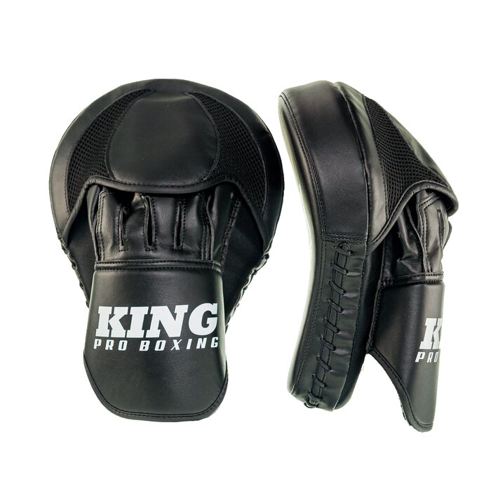 King Pro Boxing Hand Pads Focus Mitts Revo Black White FIGHTWEAR SHOP