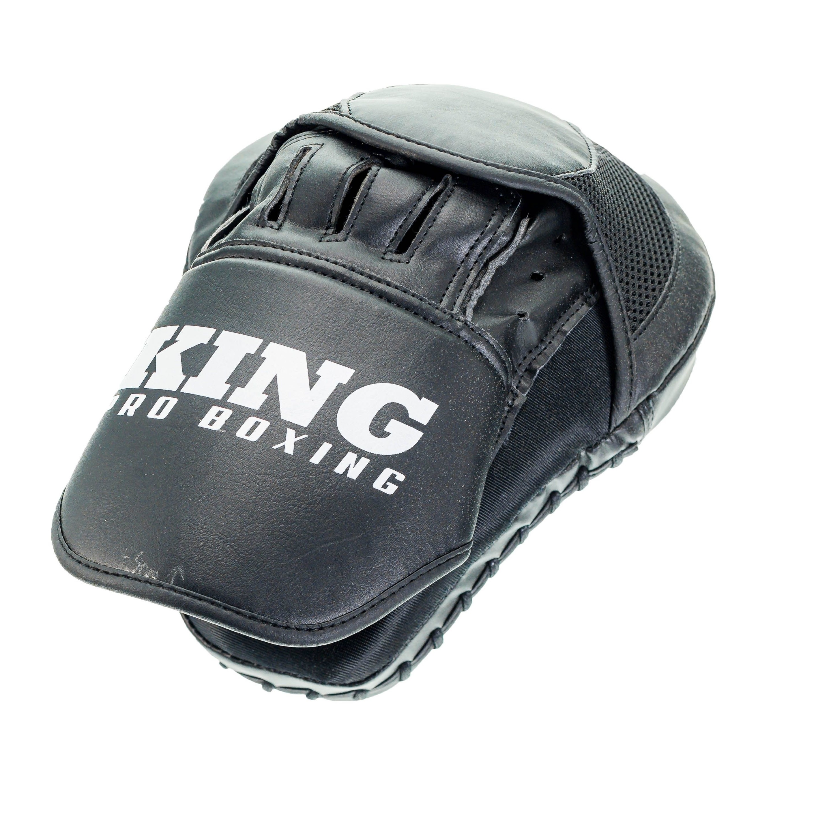 King Pro Boxing Hand Pads Focus Mitts Revo Black White FIGHTWEAR SHOP