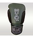 MUAY Premium Leather Boxing Gloves Black Army Green