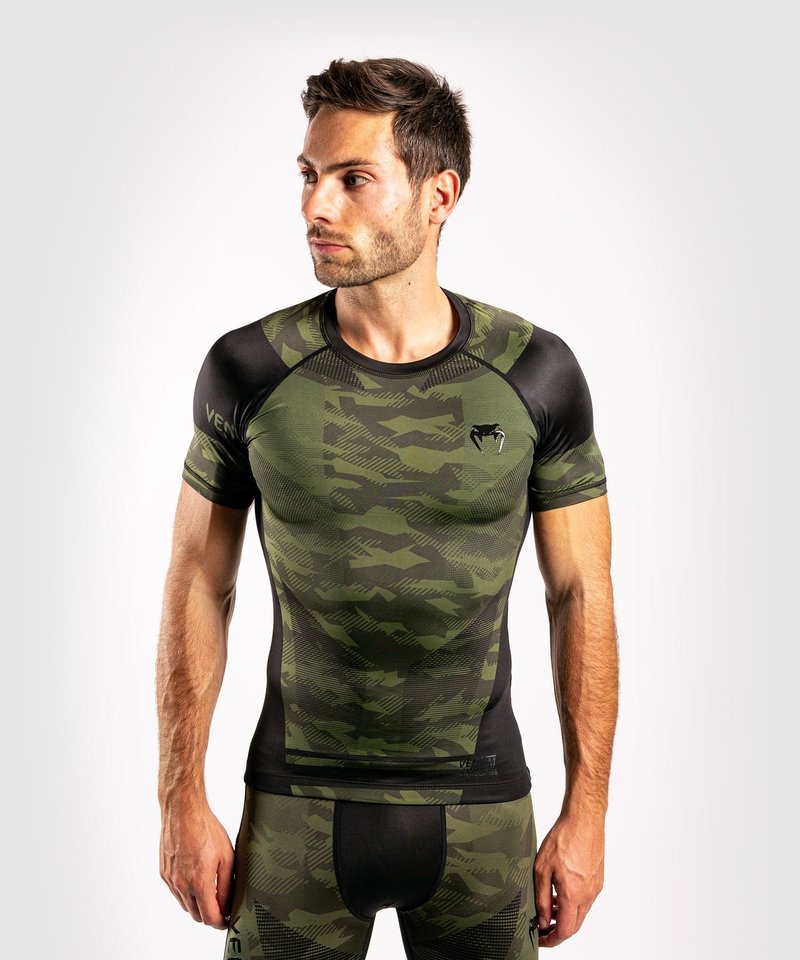 Venum Venum TROOPER Rash Guards K/A Forest Camo Schwarz