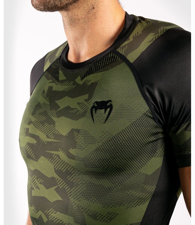 Venum TROOPER Rash Guards S/S Forest Camo Zwart