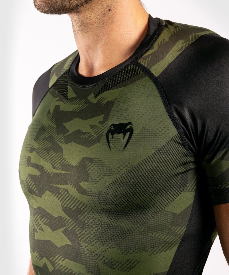 Venum Venum TROOPER Rash Guards S/S Forest Camo Black