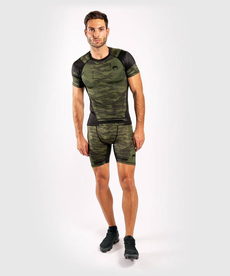 Venum Venum TROOPER Rash Guards K/A Forest Camo Schwarz