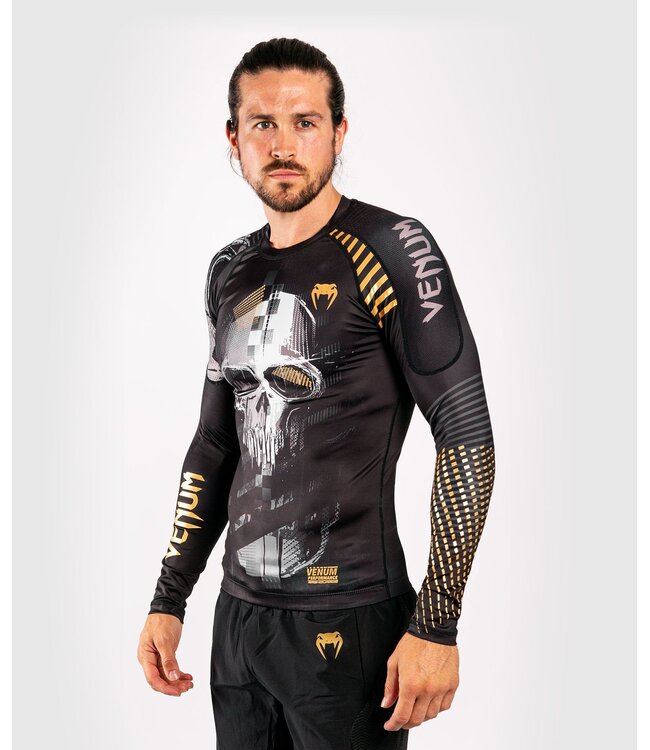 Venum SKULL Rash Guards L/S Black Gold Venum Clothing