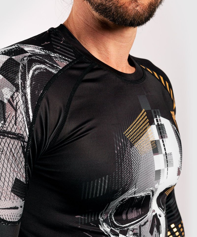 Venum Venum SKULL Rash Guards L/S Black Gold Venum Clothing