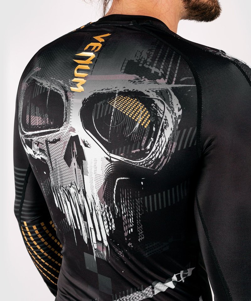 Venum Venum SKULL Rash Guards L/S Black Gold Venum Clothing