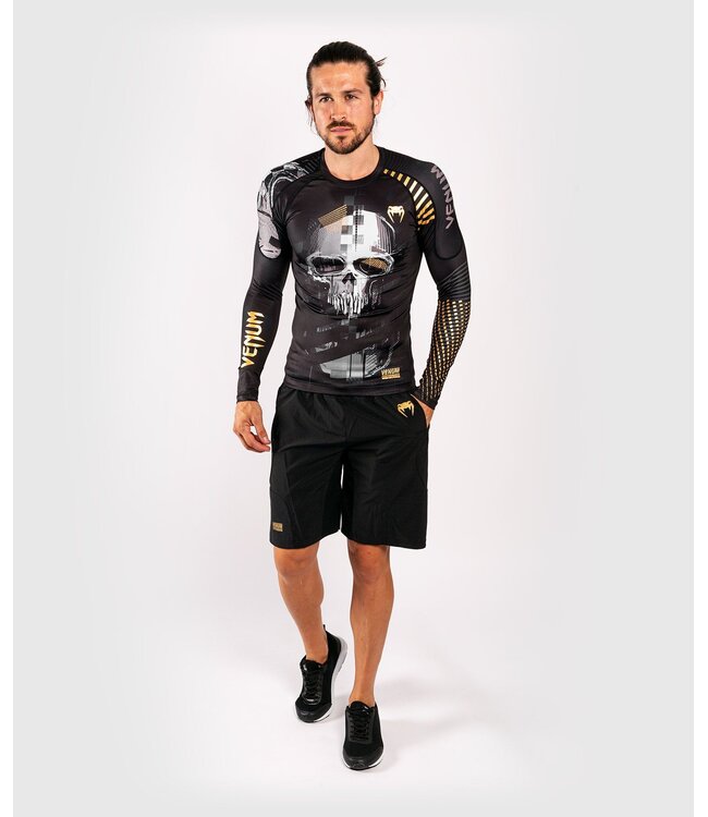 Venum Venum SKULL Rash Guards L/S Black Gold Venum Clothing