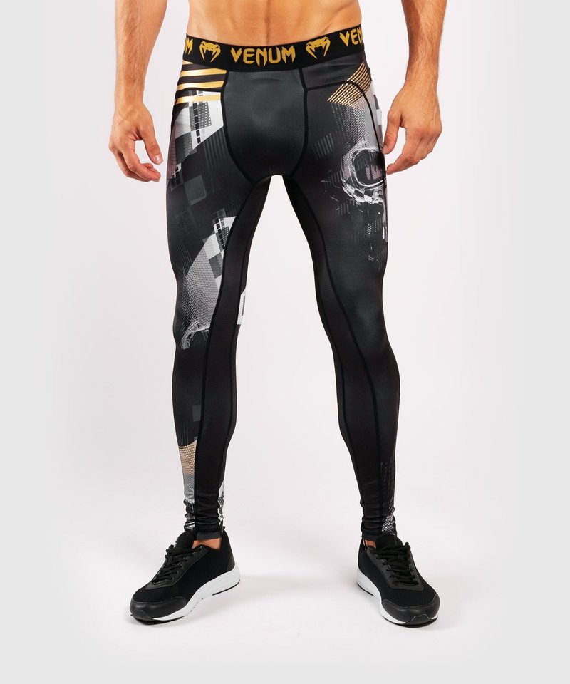 Venum Venum SKULL Legging Spats Tights Zwart Goud